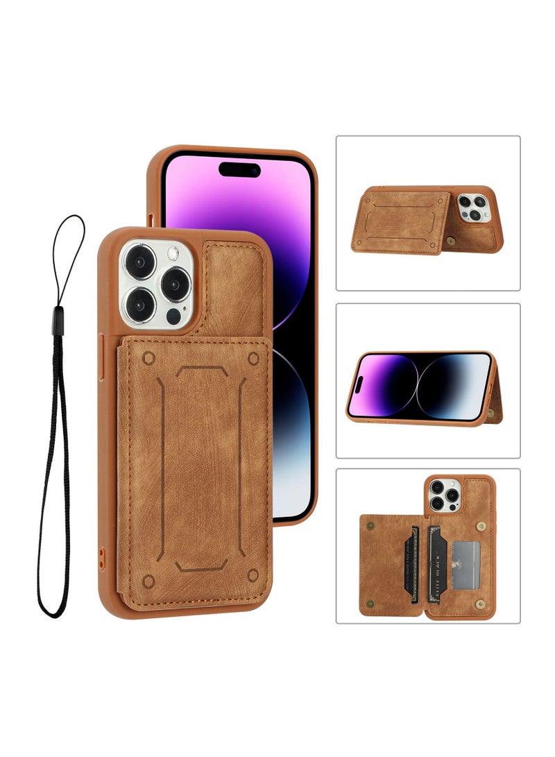 Suteni Back Cover Card Slots Leather Phone Case for iPhone - Image 3