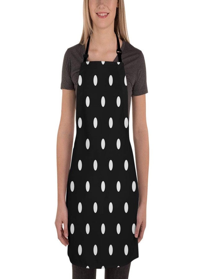 Moslion Polka Dot Apron 31x27 Inch Vintage Black White Spot Doodle Polka Dot Kitchen Chef Waitress Cook Aprons Bib with Adjustable Neck for Women Men Girls - Image 2