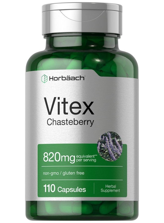 Horbäach Horbaach Vitex Berry 820mg | 110 Capsules | Chasteberry Supplement for Women | Agnus-Castus Fruit | Non-GMO, Gluten Free - Image 1