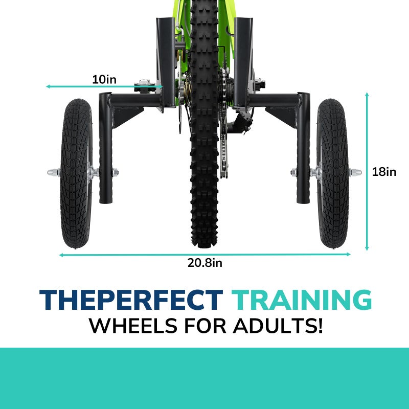 MOSHAY Aluminum Alloy Adjustable Adult Bicycle Bike Stabilizers Training Wheels Fits 24" to 29" - (24-29) - Image 3
