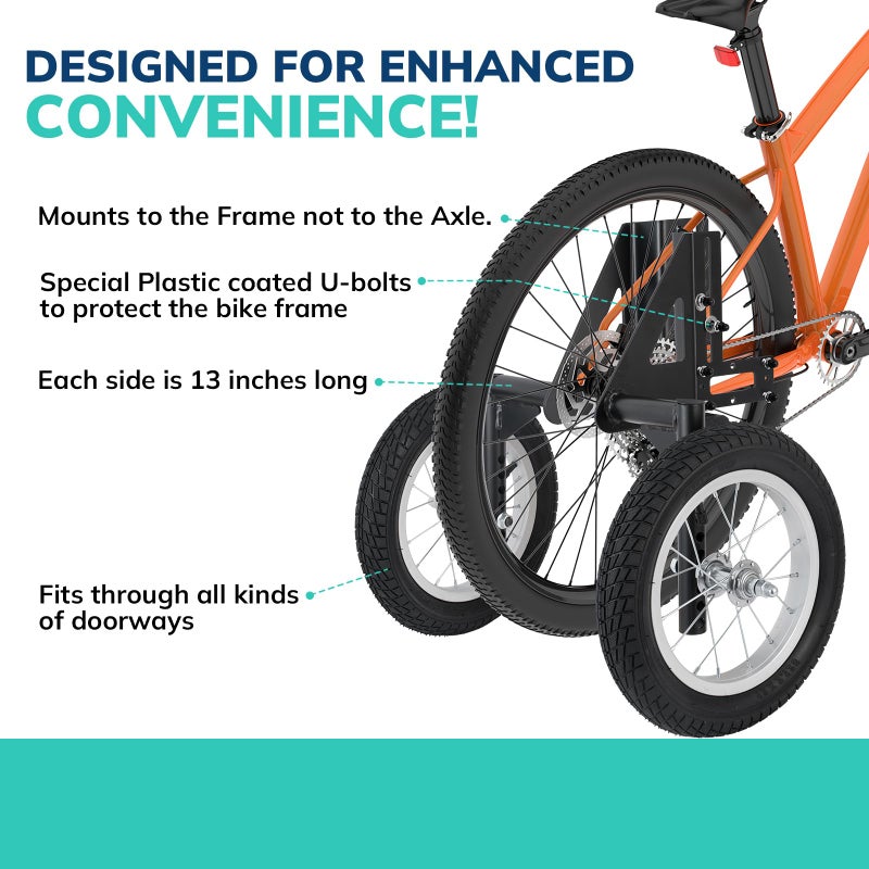 MOSHAY Aluminum Alloy Adjustable Adult Bicycle Bike Stabilizers Training Wheels Fits 24" to 29" - (24-29) - Image 4
