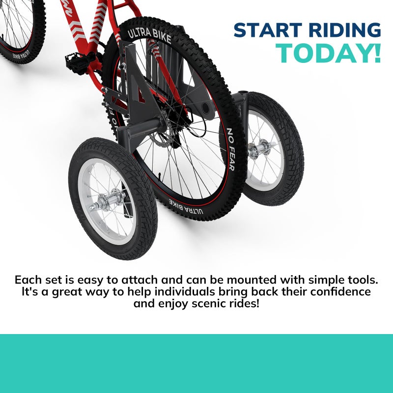 MOSHAY Aluminum Alloy Adjustable Adult Bicycle Bike Stabilizers Training Wheels Fits 24" to 29" - (24-29) - Image 5