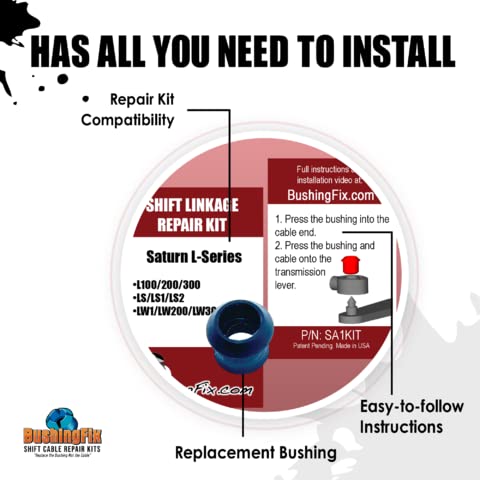 BushingFix.com BushingFix SA1KIT Automatic Transmission Shift Cable Bushing Repair Kit, Transmission Repair Kit for Shift Bushing Fits Saturn L Models, Easily Repair Your Loose or Sloppy Bushing - Image 2