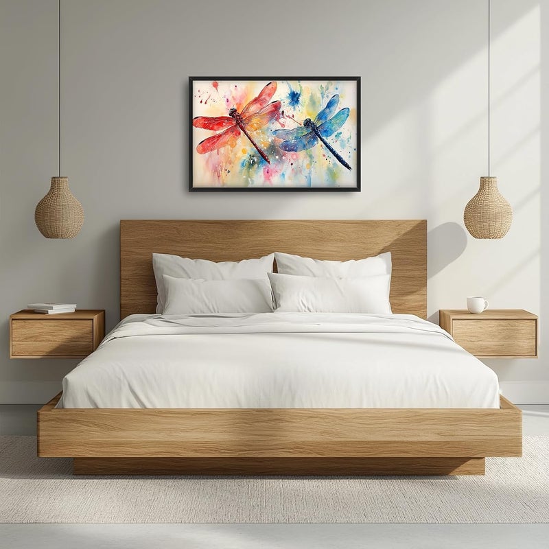 Fuzawet Large Framed Dragonfly Canvas Wall Art - Image 2