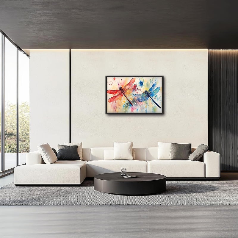 Fuzawet Large Framed Dragonfly Canvas Wall Art - Image 4