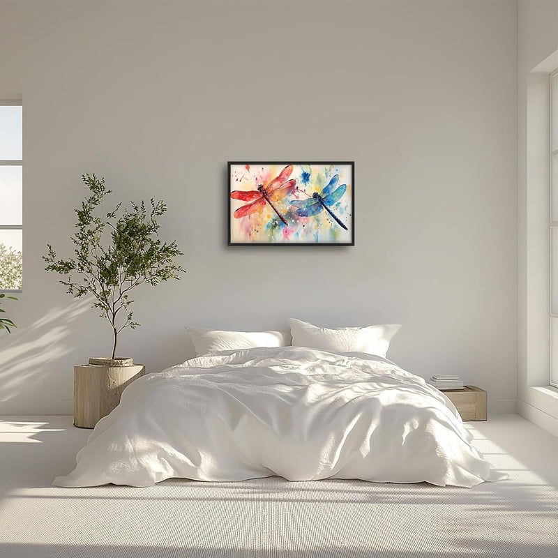 Fuzawet Large Framed Dragonfly Canvas Wall Art - Image 3