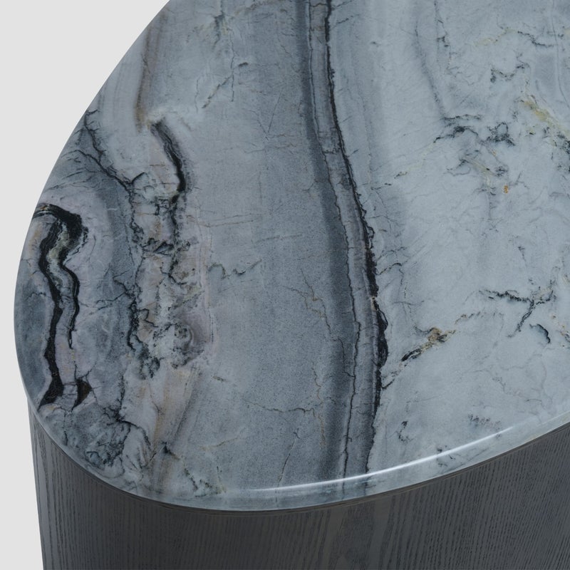 AL HUZAIFA FURNITURE Norwood Coffee Table, Dream Marble With Ash Veneer Base - Image 3