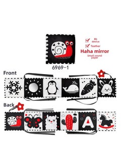 Generic Export Children's Educational Early Education Toys Infant Black And White Color Bed Walls Ha-ha Mirror Cloth Book Bed Walls Toys-Color:Black And White 6969-1 Opp Bag  - Image 1