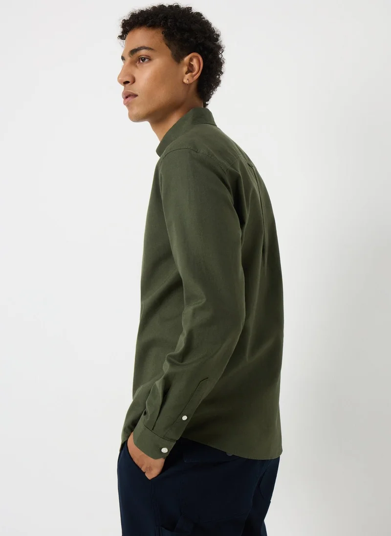 ماتلان Khaki Oxford Plain Shirt