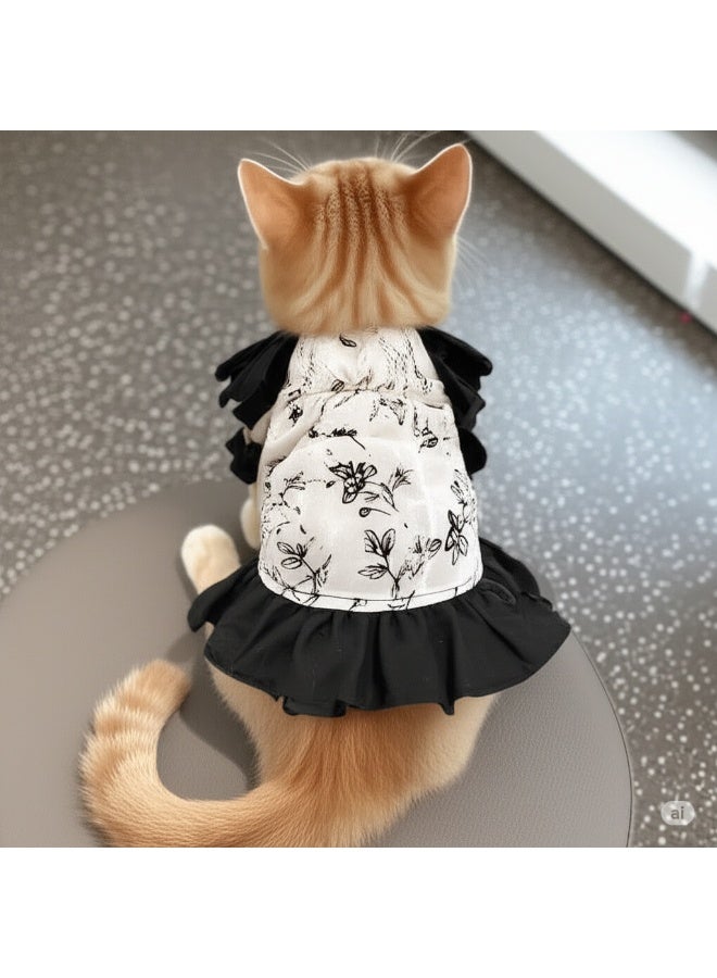 A.M Spring and Summer Dog French Dress High-end Thin Small Dog Yorkshire Terrier Chihuahua Teddy Poodle Puppy Kitten - Image 5