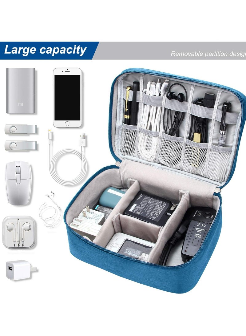 Oasisgalore Electronics Organizer Travel Universal Cable Organizer Bag Waterproof Electronics Accessories Storage Cases for Cable, Charger, Phone, USB, SD Card, Hard Drives, Power Bank, Cords  - Image 2
