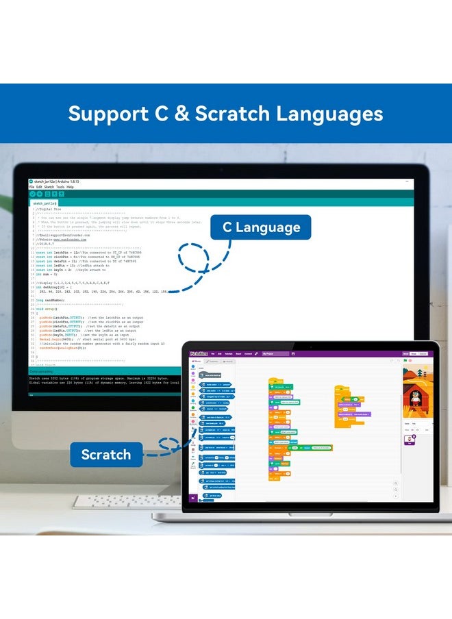 SunFounder Project Complete Starter kit Compatible with Arduino UNO R3 Arduino IDE/Scratch Coding with 42 Detailed Online Tutorials