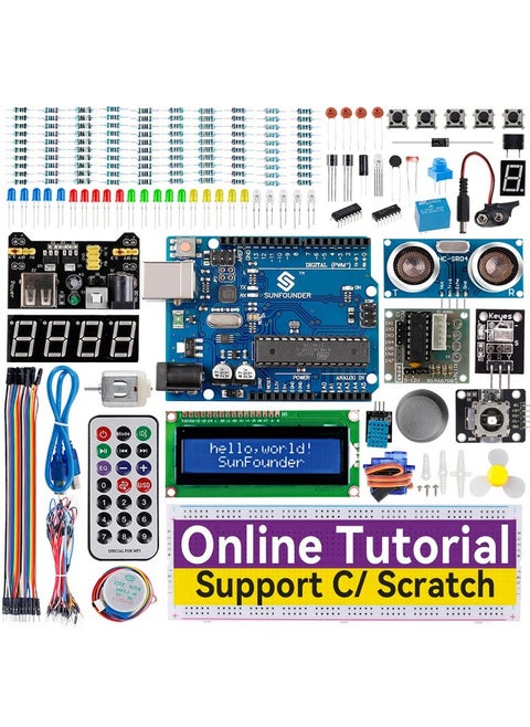 SunFounder Project Complete Starter kit Compatible with Arduino UNO R3 Arduino IDE/Scratch Coding with 42 Detailed Online Tutorials