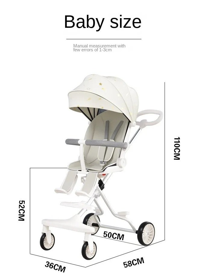 Generic child Baby Stroller Portable Folding Walking Sit Flat Ultra-light Two-way Four-wheeled Lightweight Stroller  - Image 3