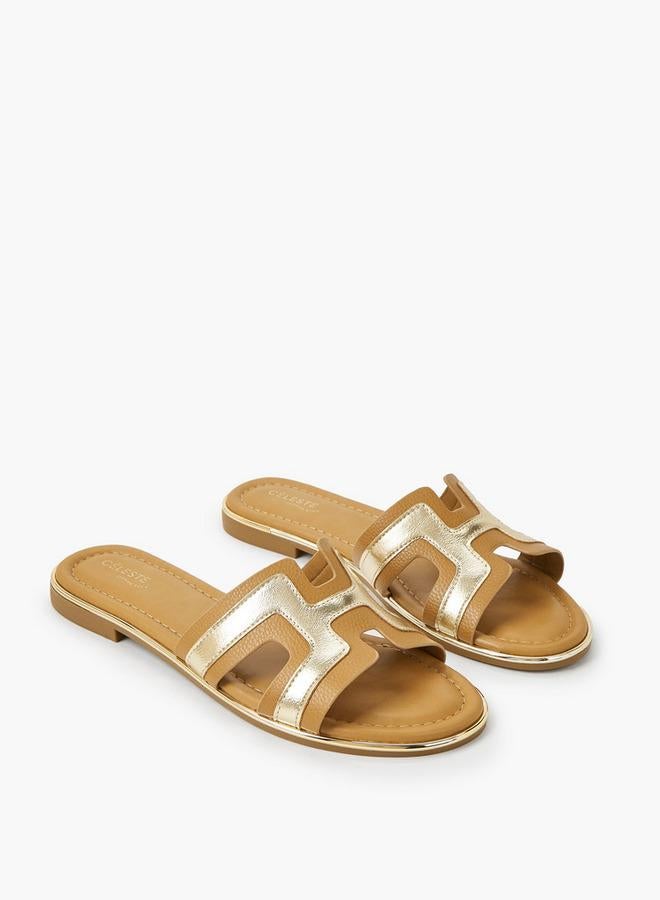 Celeste Women Panel Detail Flat Sandals - Image 1