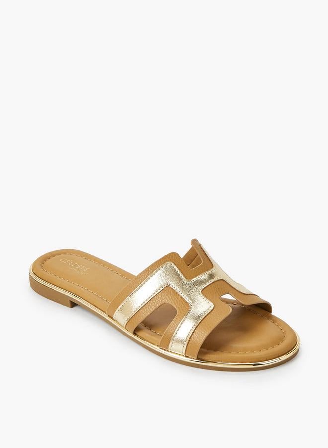 Celeste Women Panel Detail Flat Sandals - Image 2