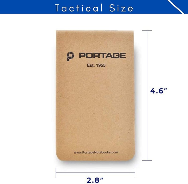 Portage دفتر ملاحظات صغير، دفتر ملاحظات للملاحظات الميدانية، ورق نقطي شبكي – دفتر ميداني بحجم الجيب، دفتر ملاحظات بحجم الجيب لتدوين الملاحظات، مثبت من الأعلى، متين ومرن – 2.8 × 4.6 بوصة، 64 صفحة (عبوة من 6) - Image 5