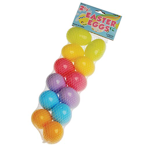 U.S. Toy (ED9) Beautiful Assorted Color 2 3/8" Plastic Easter Eggs - 12 Pack - Perfect Size Easter Basket/Hunt Egg - Image 3