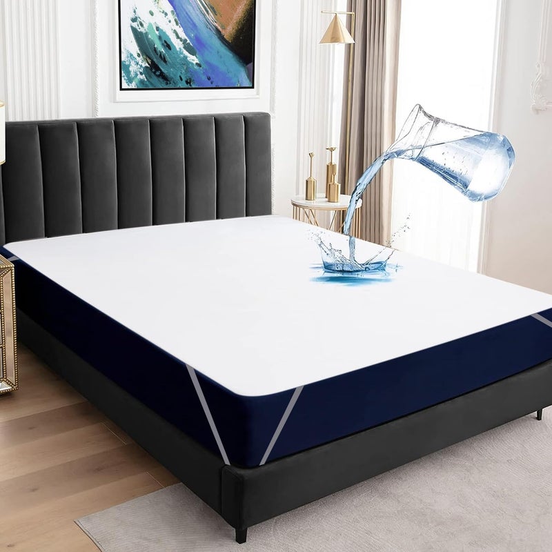 Bey Bee BeyBee 100% Waterproof Cotton Terry Mattress Protector | Breathable, Hypoallergenic, Washable & 2X Absorbency | Ultra Soft Easy Elastic Fitted Bed Protector (Size-75 * 60, Ivory) - Image 1