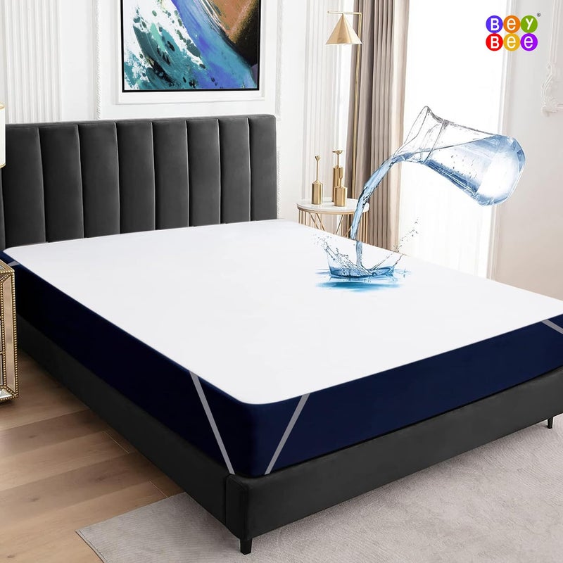 Bey Bee BeyBee 100% Waterproof Cotton Terry Mattress Protector | Breathable, Hypoallergenic, Washable & 2X Absorbency | Ultra Soft Easy Elastic Fitted Bed Protector (Size-75 * 60, Ivory) - Image 2