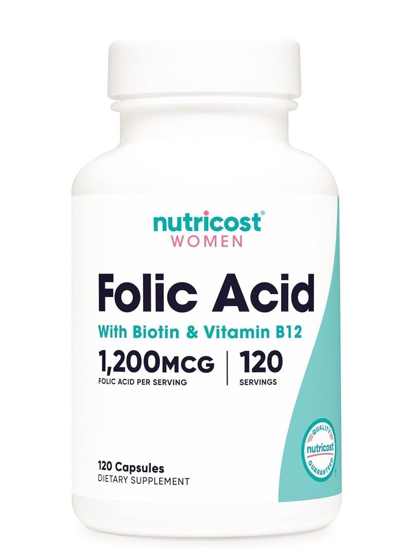 نيوتريكوست حمض الفوليك للنساء ١٢٠٠ ميكروغرام ١٢٠ كبسولة - Image 1