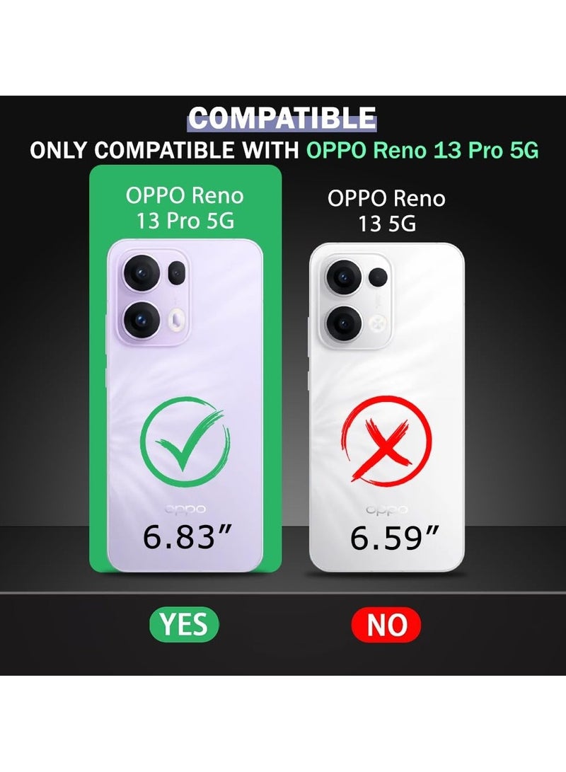 حافظة لهاتف OPPO Reno 13 Pro 5G غطاء خلفي شفاف كريستالي صلب من البولي كربونات مع ممتص للصدمات من مادة TPU، غطاء حماية من السقوط لهاتف OPPO Reno 13 Pro 5G - Image 2