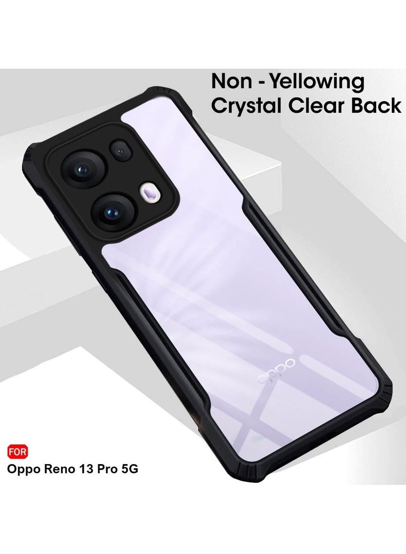 حافظة لهاتف OPPO Reno 13 Pro 5G غطاء خلفي شفاف كريستالي صلب من البولي كربونات مع ممتص للصدمات من مادة TPU، غطاء حماية من السقوط لهاتف OPPO Reno 13 Pro 5G - Image 5