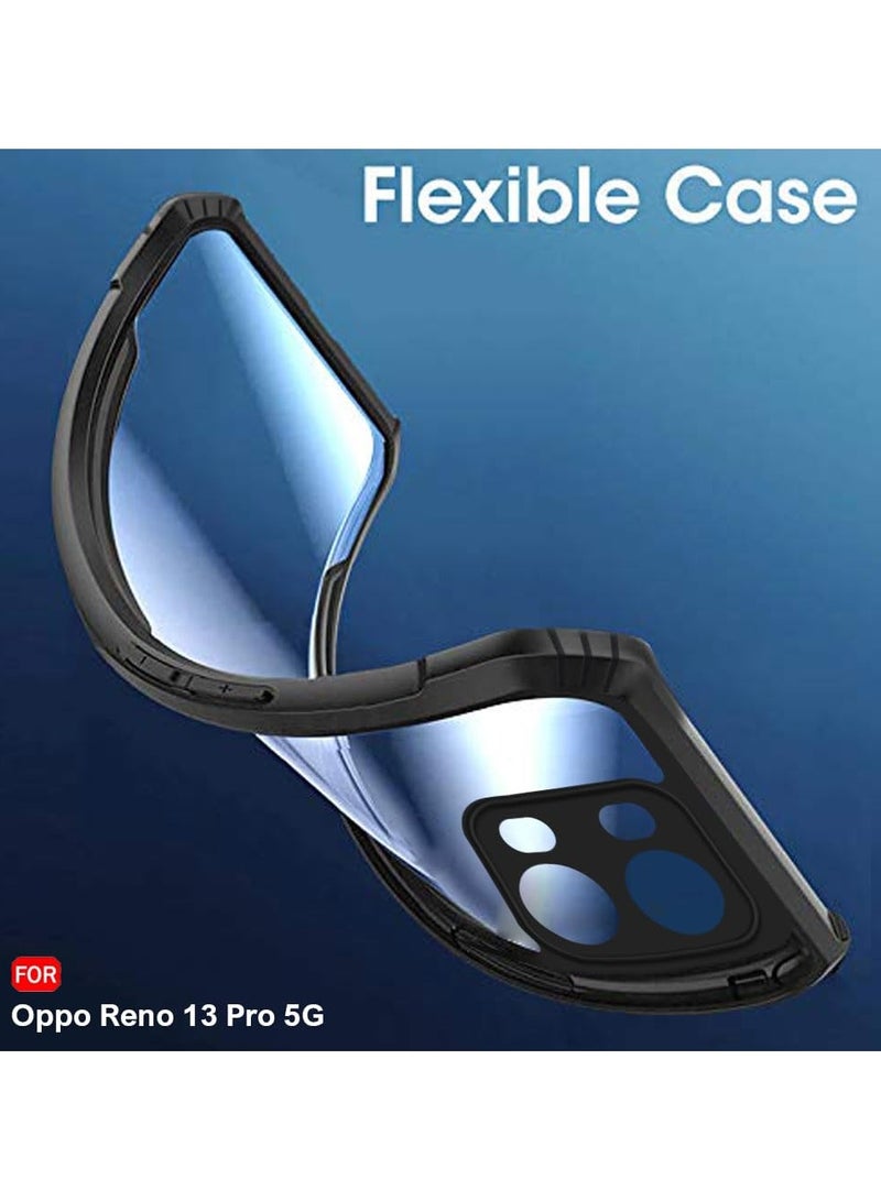 حافظة لهاتف OPPO Reno 13 Pro 5G غطاء خلفي شفاف كريستالي صلب من البولي كربونات مع ممتص للصدمات من مادة TPU، غطاء حماية من السقوط لهاتف OPPO Reno 13 Pro 5G - Image 4