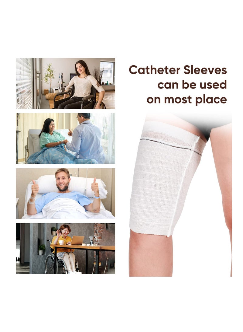 4 Pack Catheter Leg Bag Holders, Washable Fabric Sleeves for Urinary Catheter Bags, Drainage Bag Covers for Men and Women, Ideal for Patients in Wheelchairs.