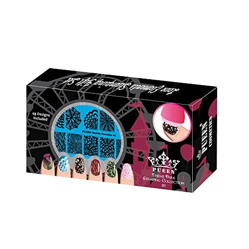 PUEEN Nail Art Stamping THEME PARK GIFT SET 014 Theme Park Plates 125x65mm Unique Nailart Polish Stamping Manicure Image Plate Accessories Kit BH000859 - Image 5