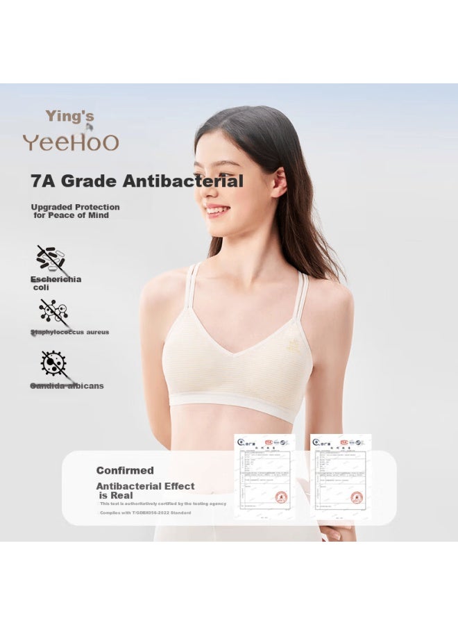 Yeehoo 7a Antibacterial Pure Cotton Girls' Bra, Moisture-wicking, For Developmental Stage Two, Ages 12-15, Middle School Students, Girls' Underwear - Image 3