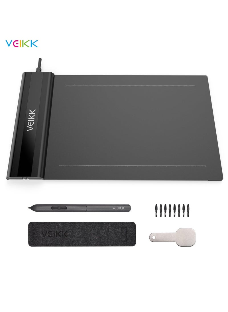 Veikk جهاز لوحي رسومي S640 مع قلم غير نشط أسود - Image 4