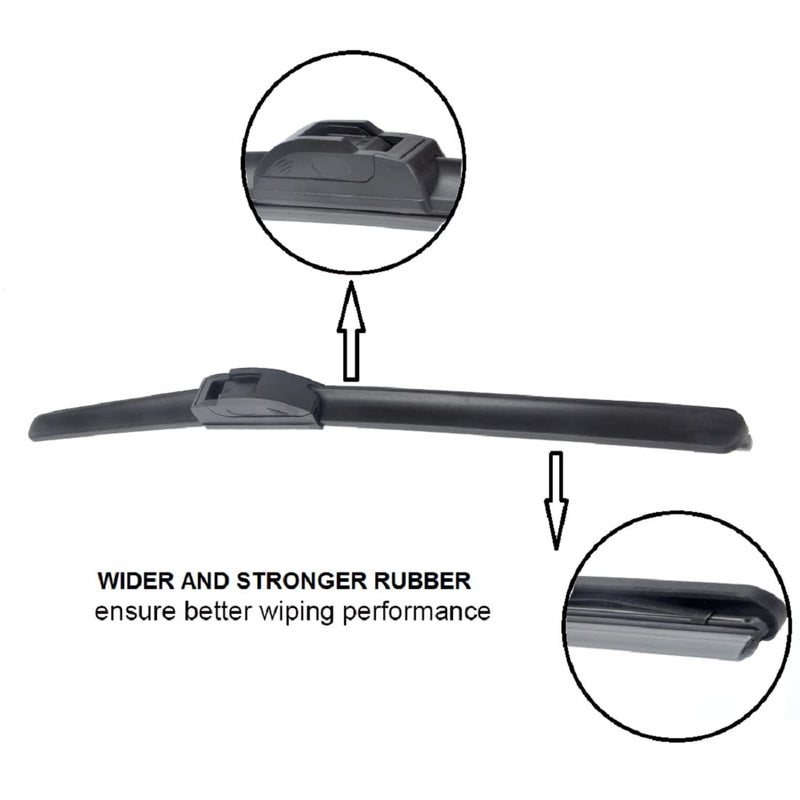 AutoClean Front Wiper Blade + Rear Blade For Maruti Baleno 2015-2021 (Windshield Washer Tablet Free) - Image 2