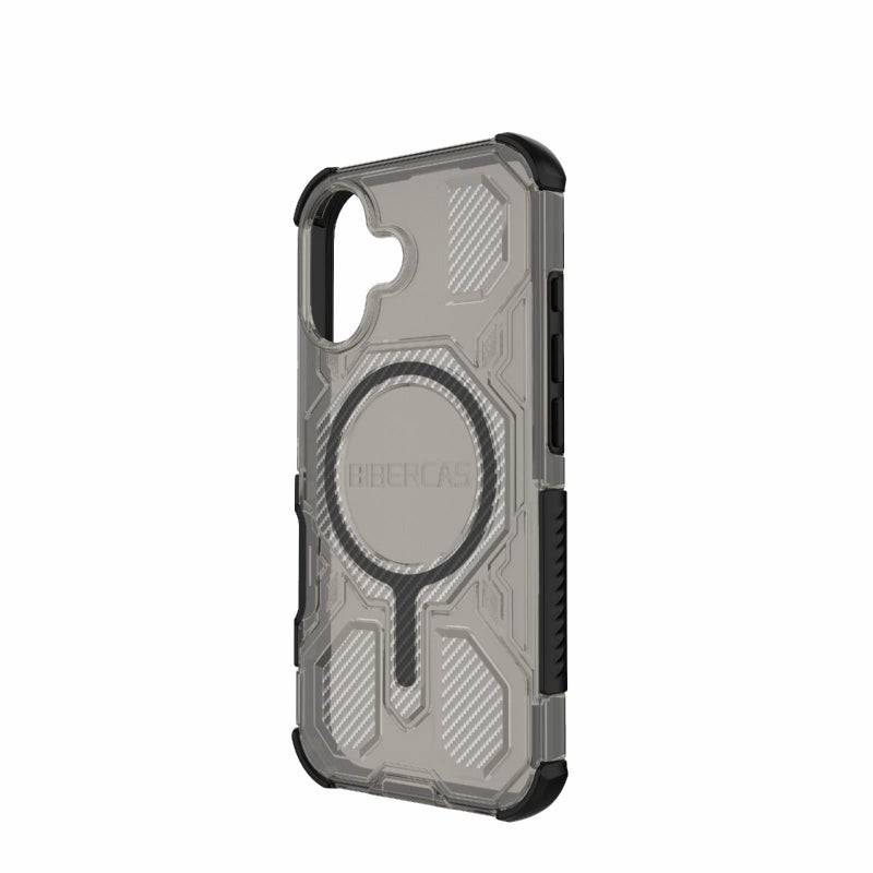 بيبركاس جراب هاتف مقاوم للصدمات من Magsafe Air Bag لهاتف iPhone 16 شفاف اللون (أسود) - Image 3