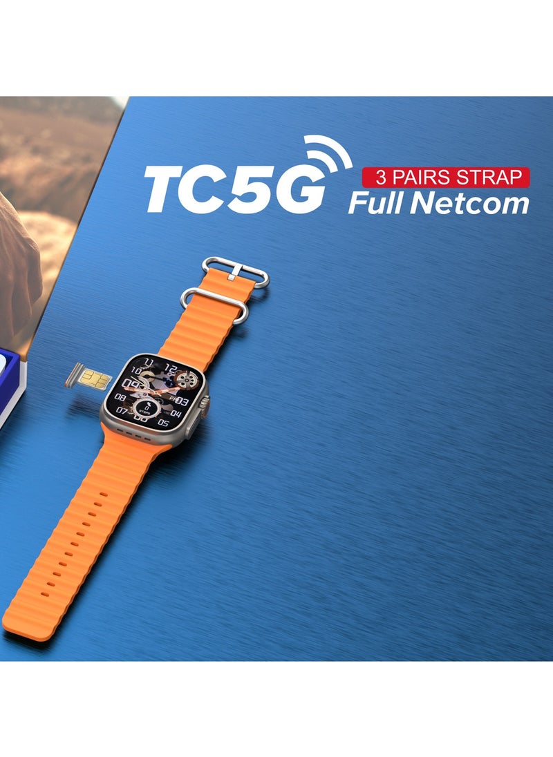 Telzeal Telzeal Germany TC5G 2.2 Inch Full Screen Display Smart Watch With Sim Slot 3 Pair Straps and Wireless Charger For Ladies and Gents  - Image 5