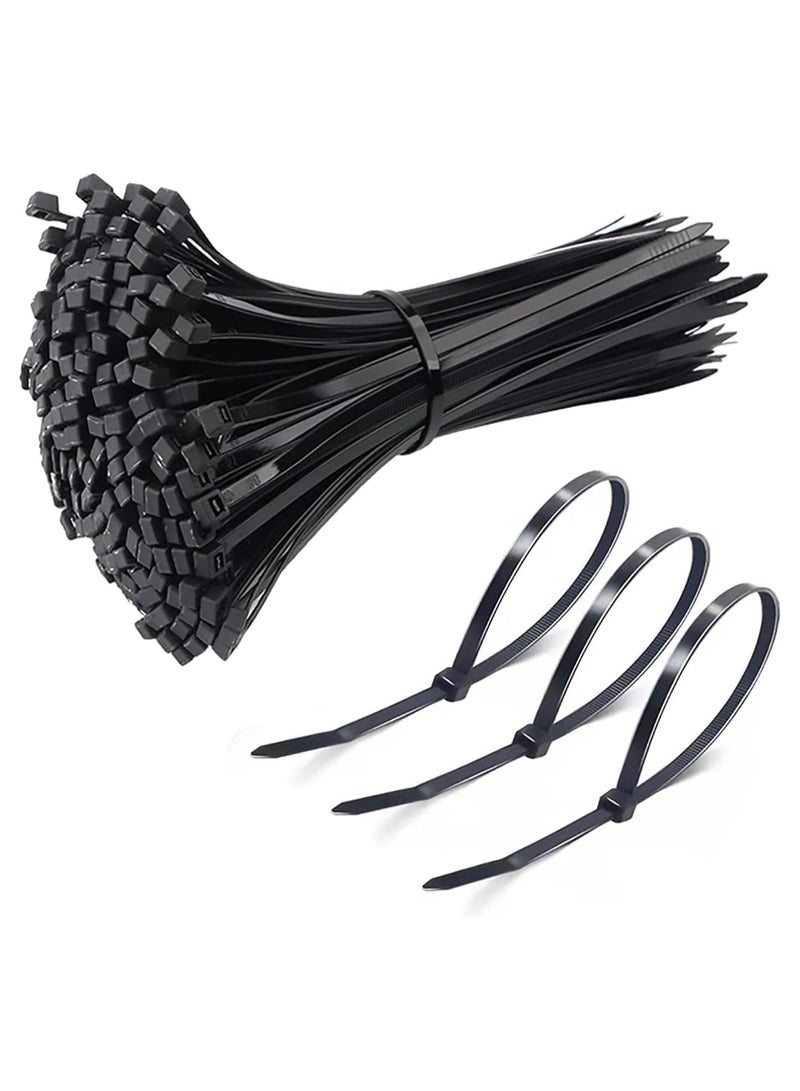 MOMENT Self Locking Cable Ties | 300 x 4.8 mm 12" inch | 100 Pieces, Black | Heat Resistant Cable Zip Ties | Self-Locking Cable Organizer | Anti - Slip Wire Organizer | For Indoor & Outdoor Use - Image 1