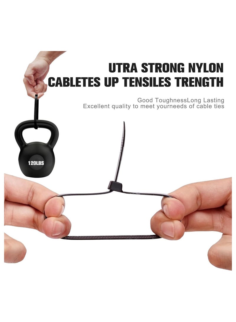 MOMENT Self Locking Cable Ties | 300 x 4.8 mm 12" inch | 100 Pieces, Black | Heat Resistant Cable Zip Ties | Self-Locking Cable Organizer | Anti - Slip Wire Organizer | For Indoor & Outdoor Use - Image 5