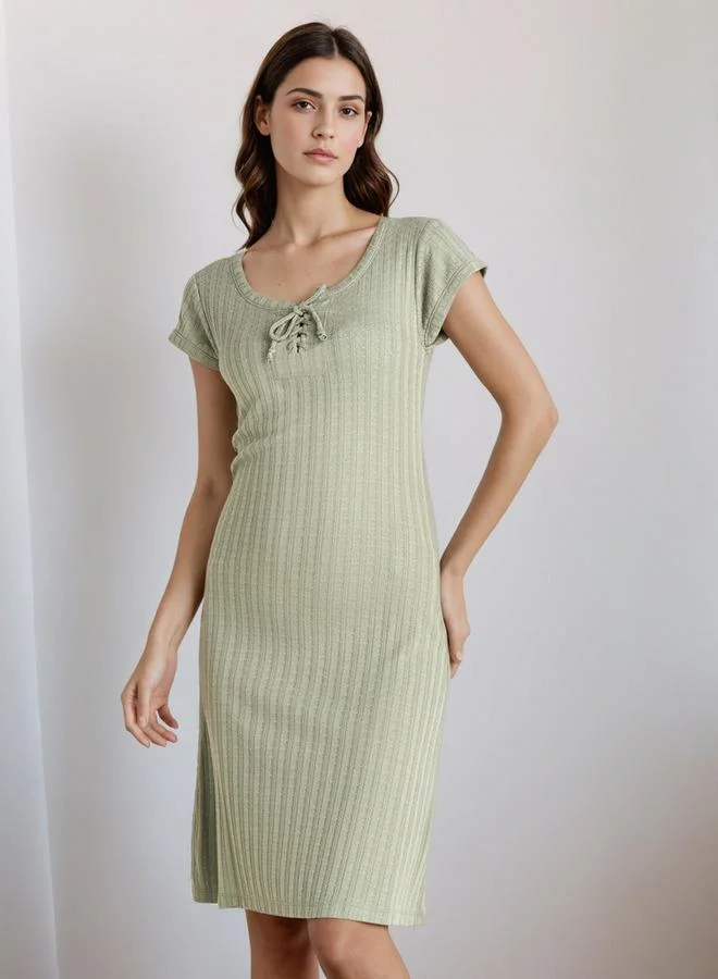 Splash FAV Nighty Viscose Blend with Tie-Up Neck