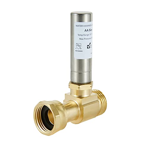 EFIELD MH-S-241 Stainless Steel Water Hammer Arrestor For Washing Machine, 3/4 Inch Swivel FHT x 3/4 Inch MHT,(HAMMER020) - Image 1