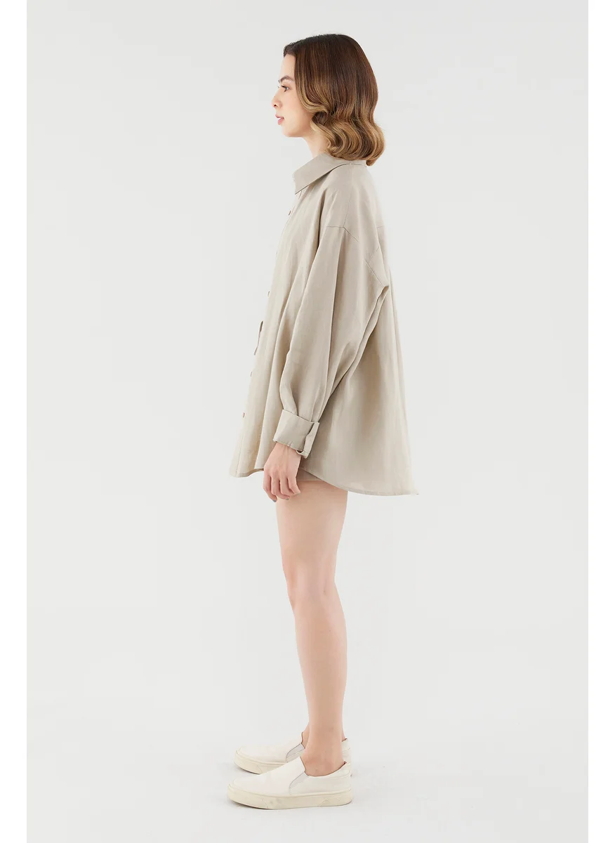 The Editor's Market Malitta Linen Oversized Shirt