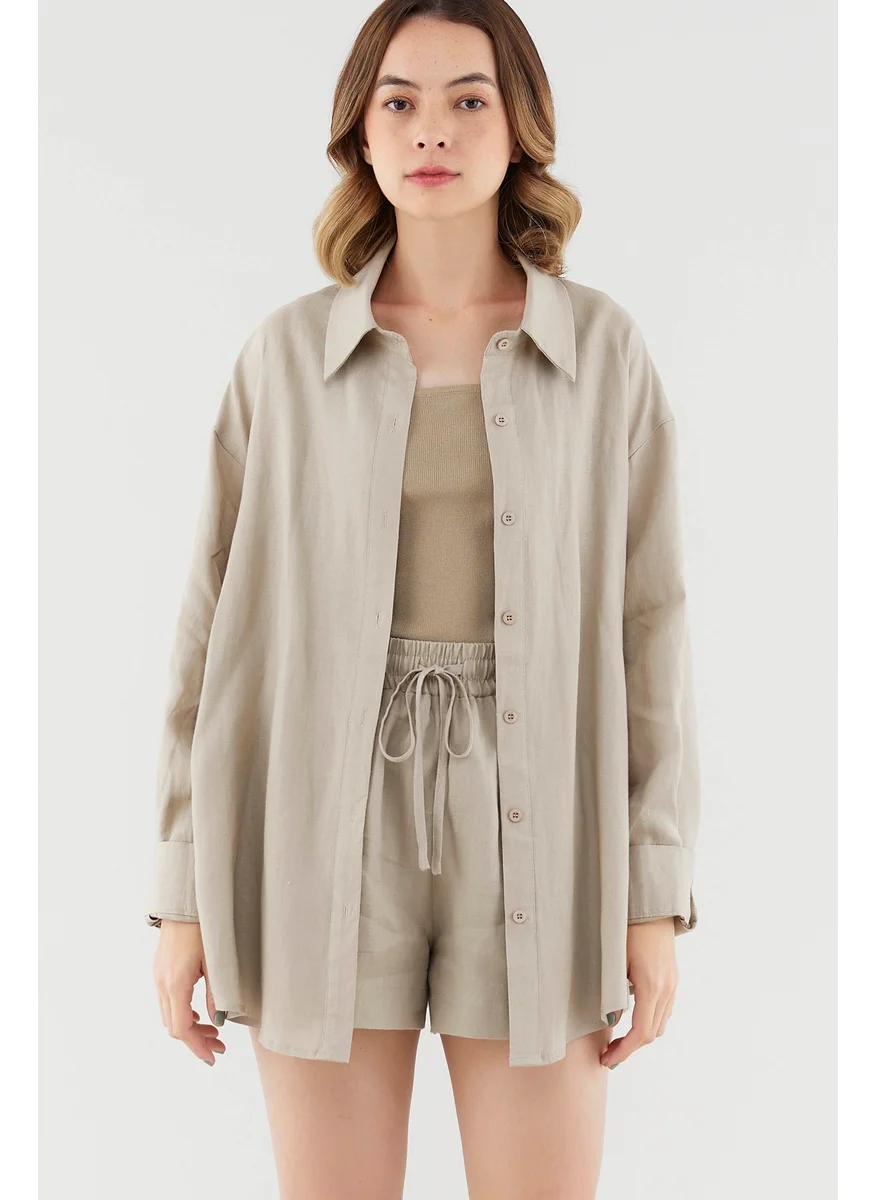 The Editor's Market Malitta Linen Oversized Shirt