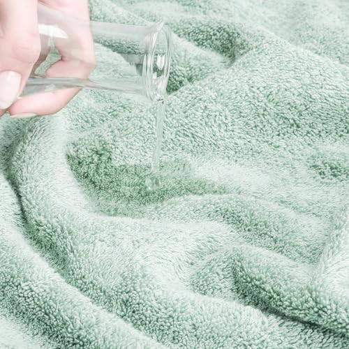 TIQH 100% Organic Cotton Highly Absorbent and Quick Dry Extra Large Bath/Beach Towel/Jumbo Bath Sheet Oversized Bath Towel, 36 x 72 inches, Extra Large Beach and Spa Towel (Green) - Image 5