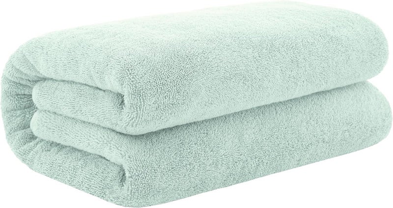 TIQH 100% Organic Cotton Highly Absorbent and Quick Dry Extra Large Bath/Beach Towel/Jumbo Bath Sheet Oversized Bath Towel, 36 x 72 inches, Extra Large Beach and Spa Towel (Green) - Image 4