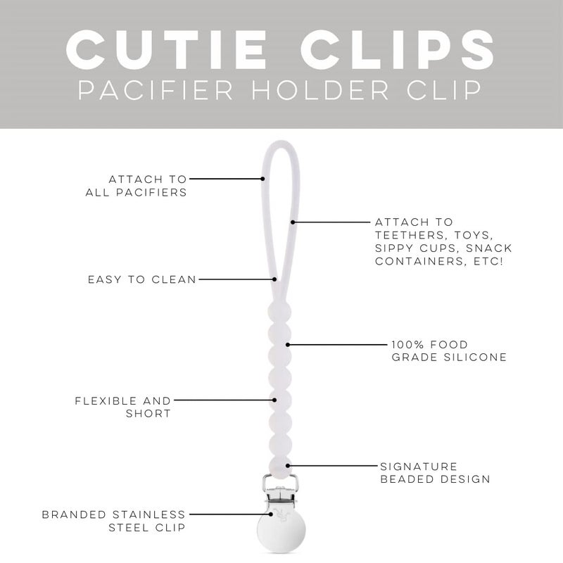 Ryan & Rose Cutie Clip 2 Pack - Pacifier Clip Holder Silicone (Judy-ClearRubber/Judy-Clear) - Image 2