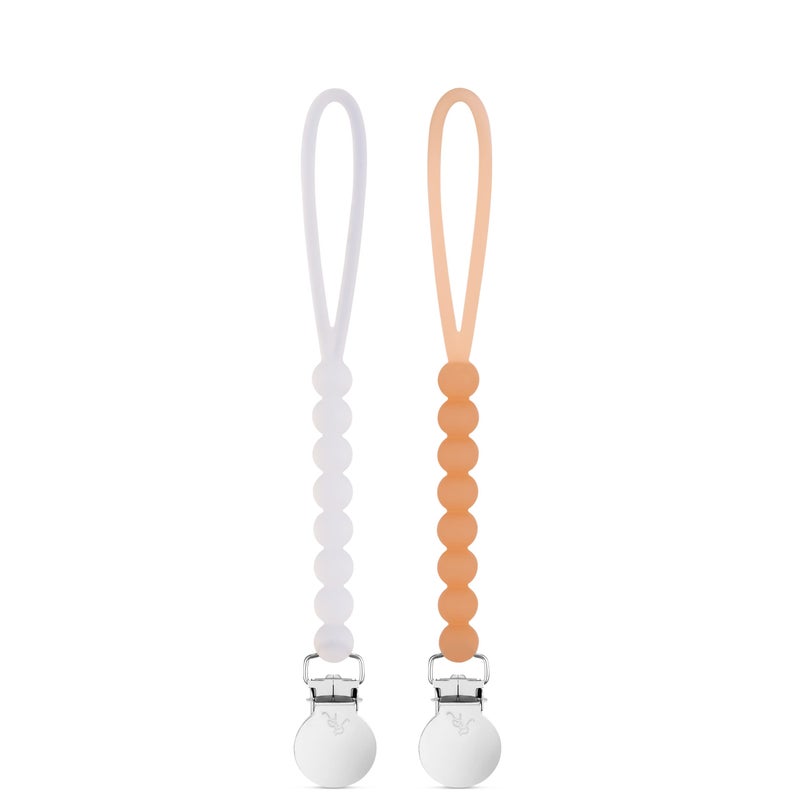 Ryan & Rose Cutie Clip 2 Pack - Pacifier Clip Holder Silicone (Judy-ClearRubber/Judy-Clear) - Image 1