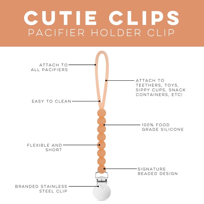 Ryan & Rose Cutie Clip 2 Pack - Pacifier Clip Holder Silicone (Judy-ClearRubber/Judy-Clear) - Image 4