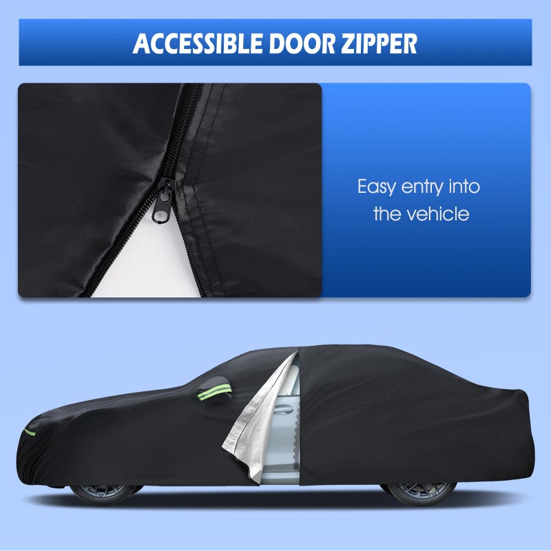 Migaven Car Cover Custom Fit for 2007-2025 BMW 3 Series M3 320i 325i 328i 330i 340i, Migaven Waterproof Full Exterior Cover Sun Rain Protection with Door Zipper and Cotton Lining - Image 2