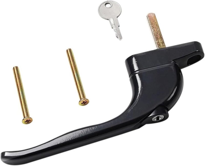 Black Double Glazed Door Latch Window Handle With Spindle Lock Size 21mm - Image 1