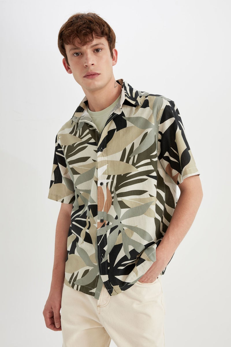 DeFacto Man Regular Fit Hawaiian Printed Cotton Short Sleeve Shirt - Image 5