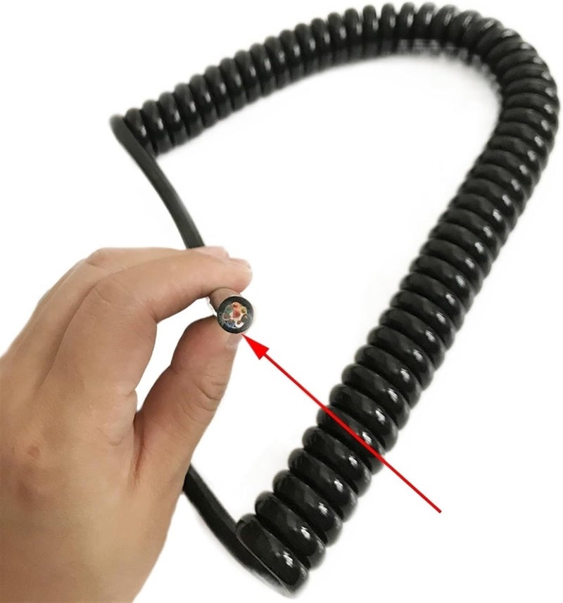 Retractable Coiled Coil Cord Spiral Telescopic Cable Wire 0.2mm 2 Square Electric Multicore Copper Cord 2p-10 Core(5core 0.2 Square) - Image 5